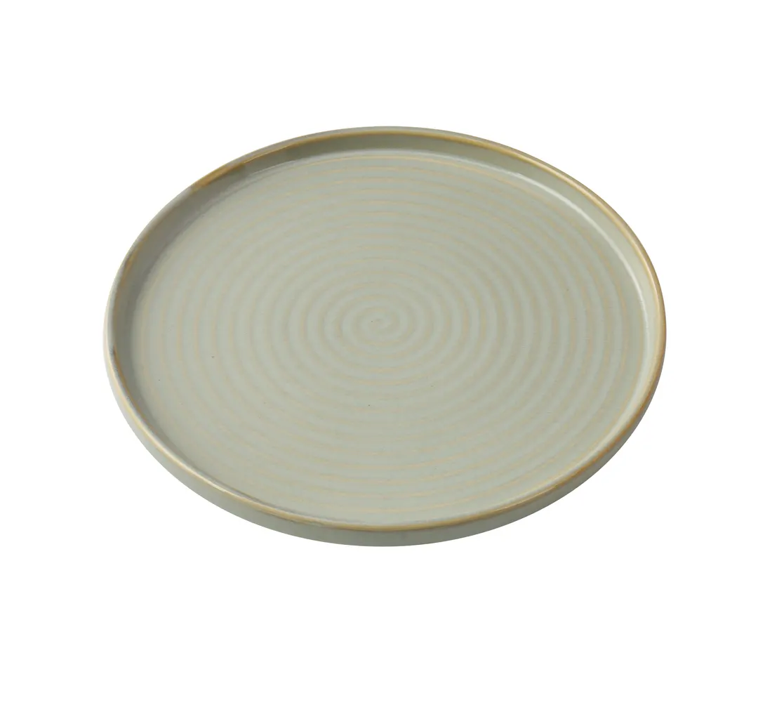 Yanco GO-109 Golden Coast Round Porcelain Plate, Earthy Tone, Coupe Rim, 9" Dia x 5/8" H - Dozen