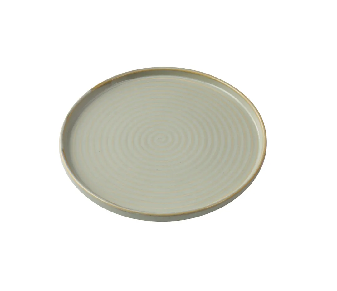 Yanco GO-110 - Golden Coast 10.5" Dia x 1.125" H Porcelain Plate, Earthy, Golden Coupe Rim - Dozen