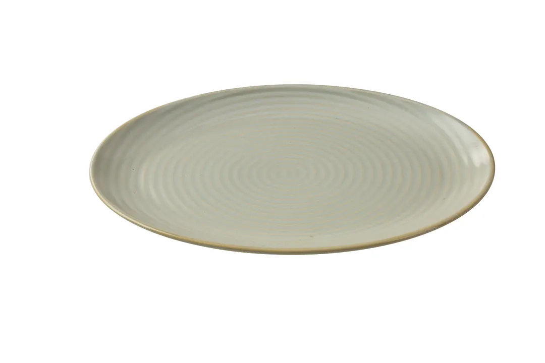 Yanco GO-312 Golden Coast Oval Plate, 7½" W x 12" D x 1" H, Porcelain, Earthy Gold Rim - Dozen