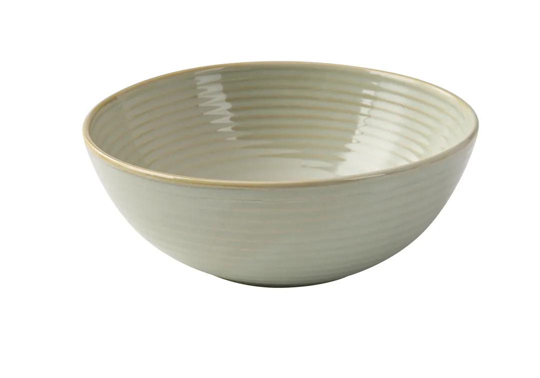 Yanco GO-508 - Golden 8" Porcelain Serving Bowl, 36 Oz, Earthy Tone, Golden Rim, Round - Dozen