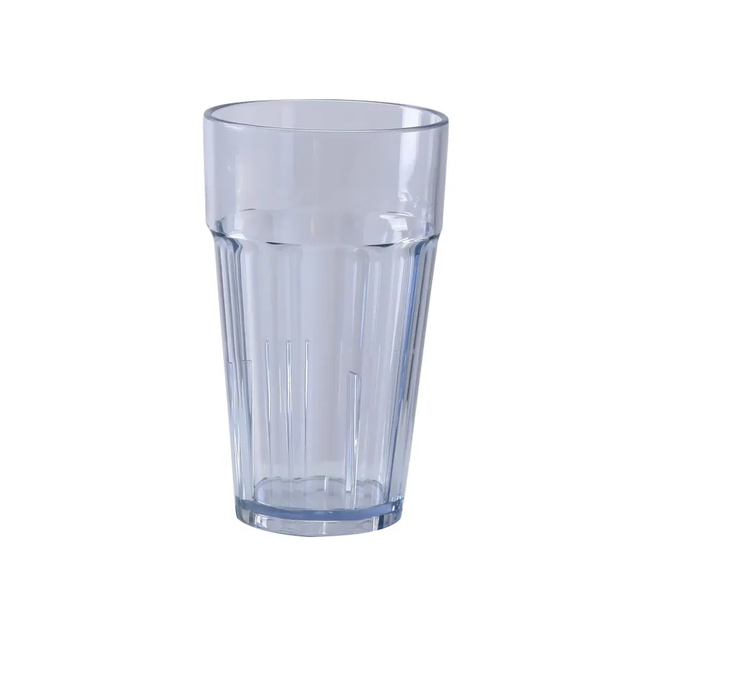 Yanco HA-016 Hawaii Tumbler, 16 Oz Clear SAN Plastic, 3-1/4" Dia x 6" H, Reusable Barware - Dozen