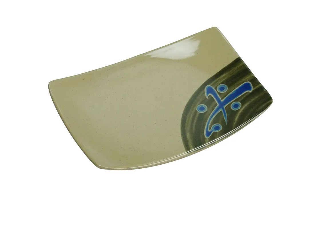Yanco JP-1513 Japanese Sushi Plate, Rectangular 6-3/4" x 4-1/2", Melamine, Dishwasher Safe - Dozen