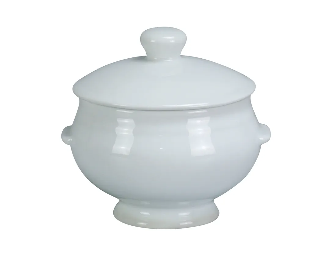 Yanco LB-12-LID - Round Porcelain Bouillon Lid, White, Dishwasher Oven Microwave Safe, Dozen