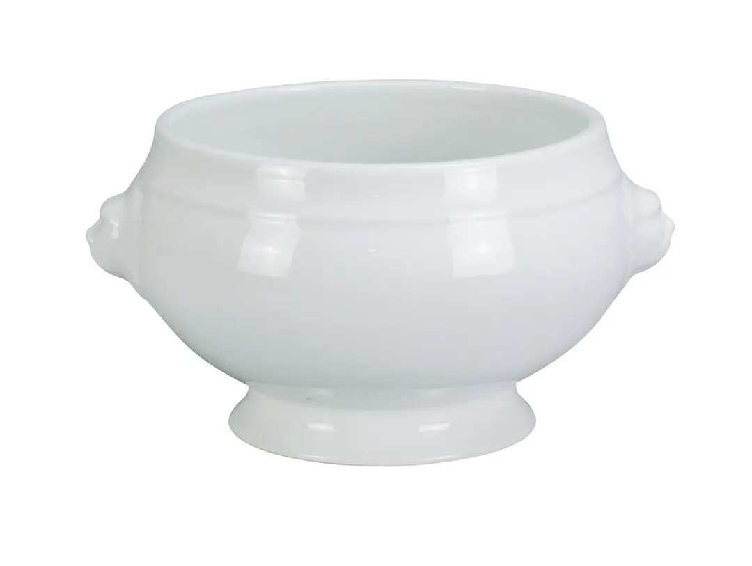 Yanco LB-212 Soup Tureen, 12 oz, 5-3/4"L x 4-3/4"W x 3-1/2"H, White Porcelain, No Lid - Dozen