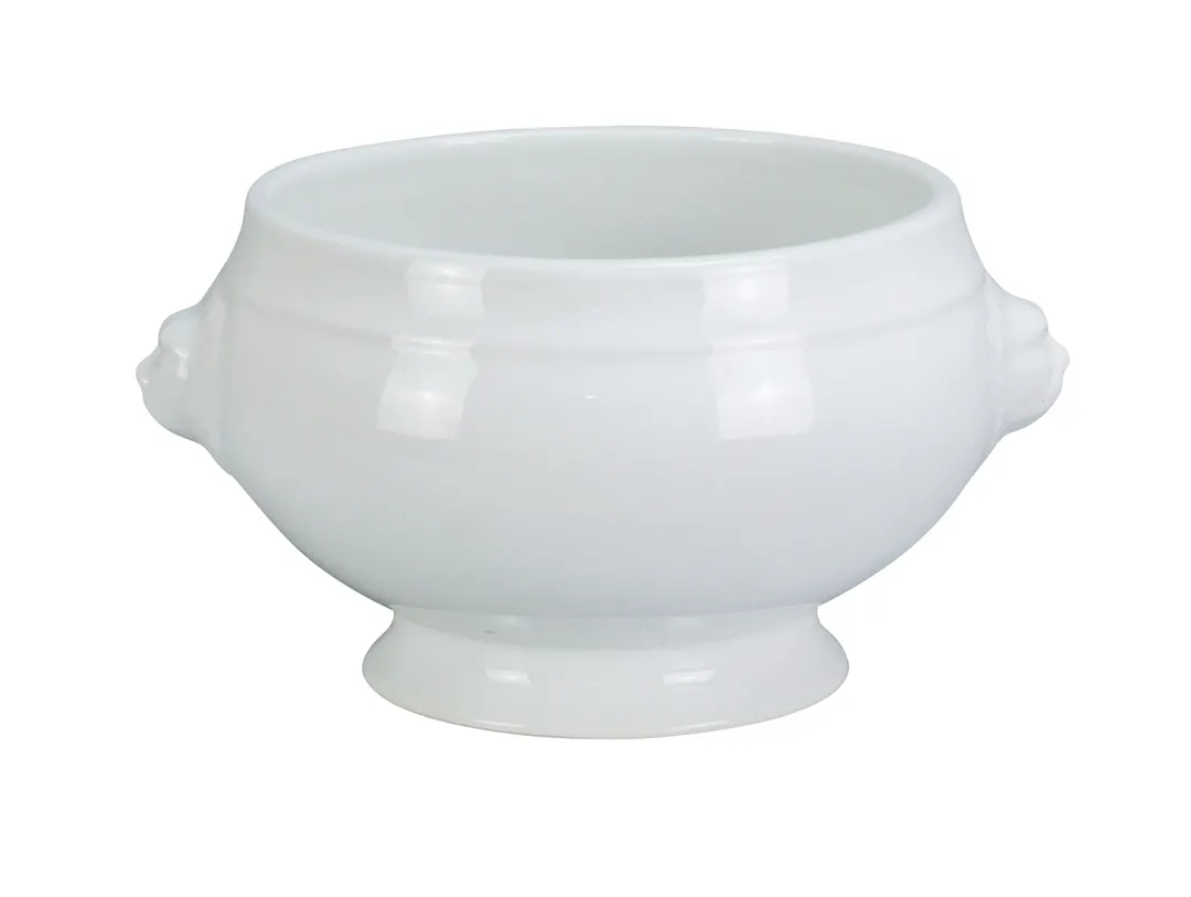 Yanco LB-215 - Porcelain Soup Tureen 15 Oz 6-1/4"Lx5-1/4"Wx3-1/4"H White Dishwasher Safe - Dozen