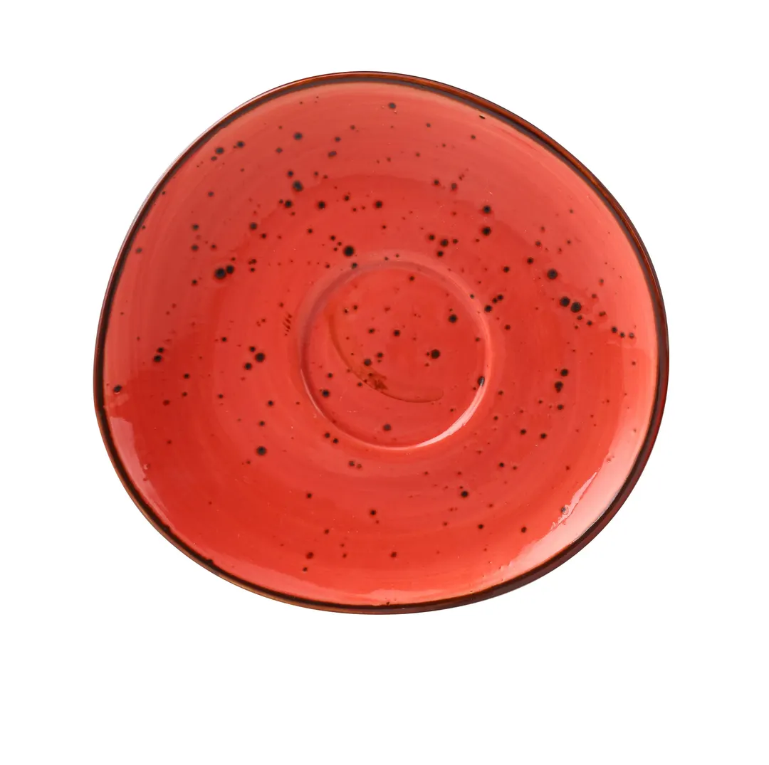 Yanco LY-002CR Lyon Saucer, 6½" L x ¾" H Porcelain, Coral Glazed, Dishwasher Safe - Dozen