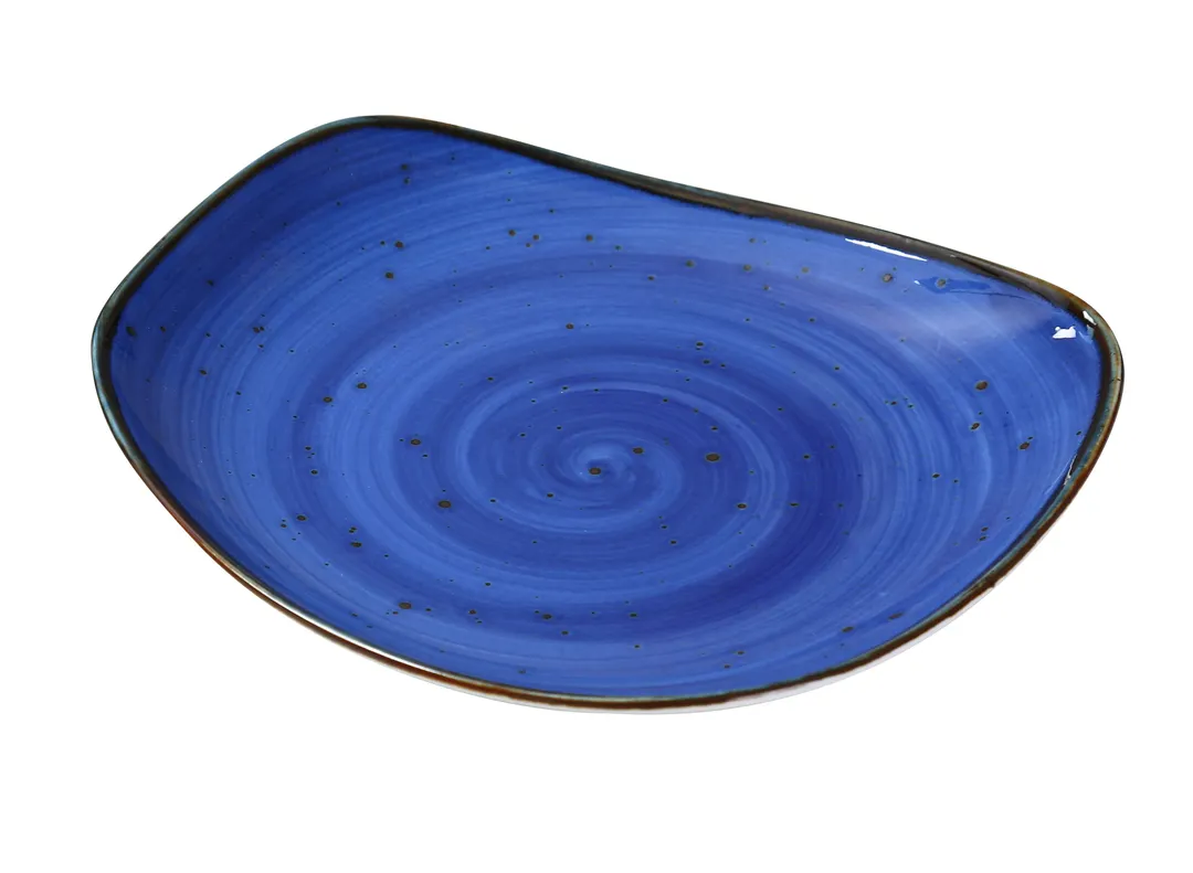 Yanco LY-109BU - 8-3/4" x 1-3/8" Porcelain Plate, Blue Glazed, Dishwasher & Microwave Safe - Dozen