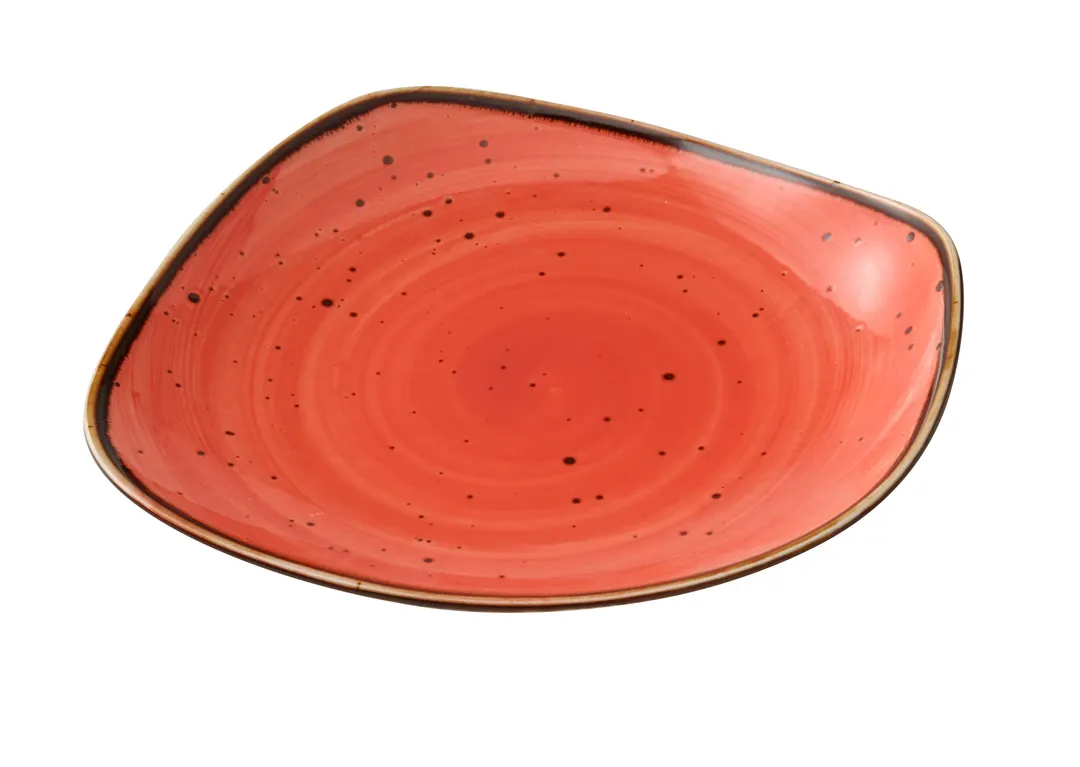 Yanco LY-109CR - Lyon Free‑Form Porcelain 8‑3/4" L x 1‑3/8" H, Coral, Curved Edge Coupe Rim - Dozen
