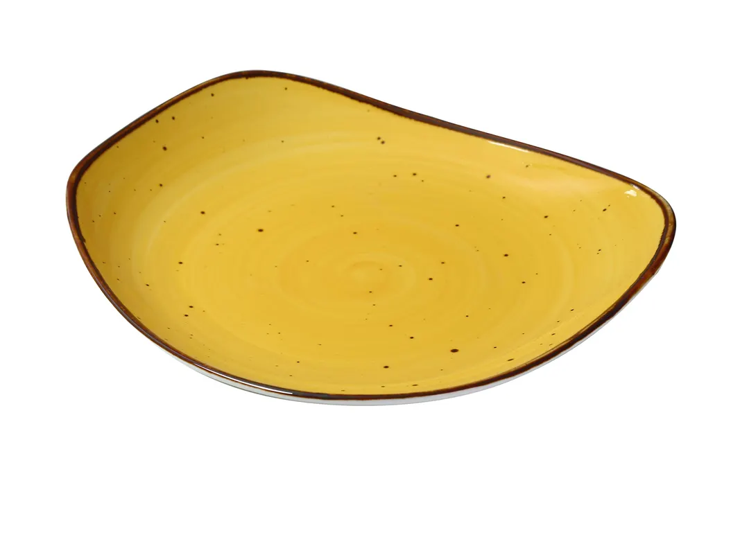 Yanco LY-109YL Lyon Plate - 8-3/4" x 1-3/8" Porcelain, Yellow Glazed, Dishwasher Safe - Dozen