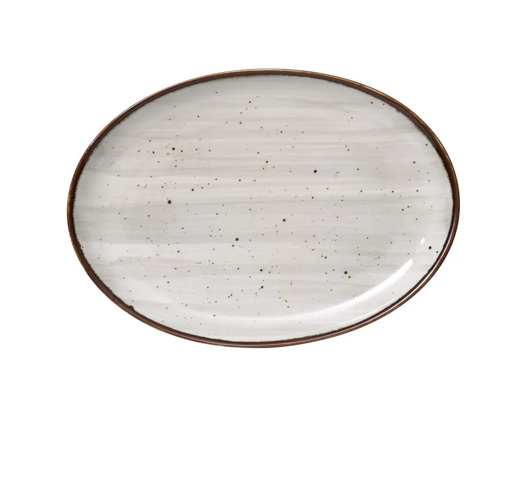 Yanco LY-2114 - Oval Porcelain Platter 14" L x 10" W x 1-1/4" H Dishwasher Safe Coupe Rim - Dozen
