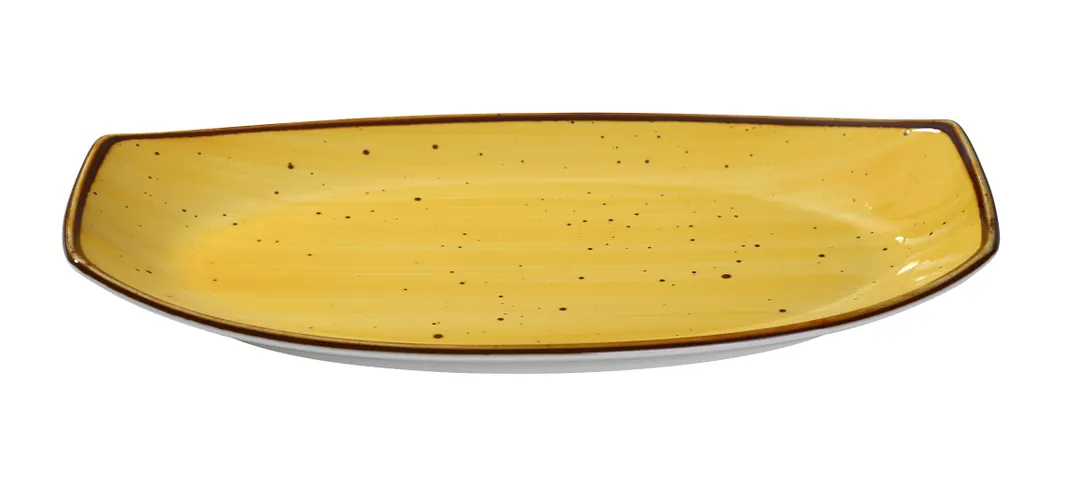 Yanco LY-215YL - Rect Plate, 15" x 8-1/2" x 1-5/8", Yellow Porcelain, Microwave Safe - Dozen