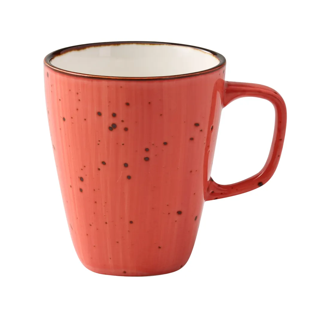 Yanco LY-503CR - Coral Porcelain 10-11 oz Mug, 3-1/4" Dia x 4" H, Dishwasher & Oven Safe - Dozen