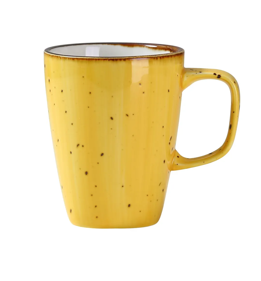Yanco LY-503YL Lyon Mug, 10 oz Yellow Porcelain, 3-1/4" Dia x 4" H Handle, Dishwasher Safe - Dozen