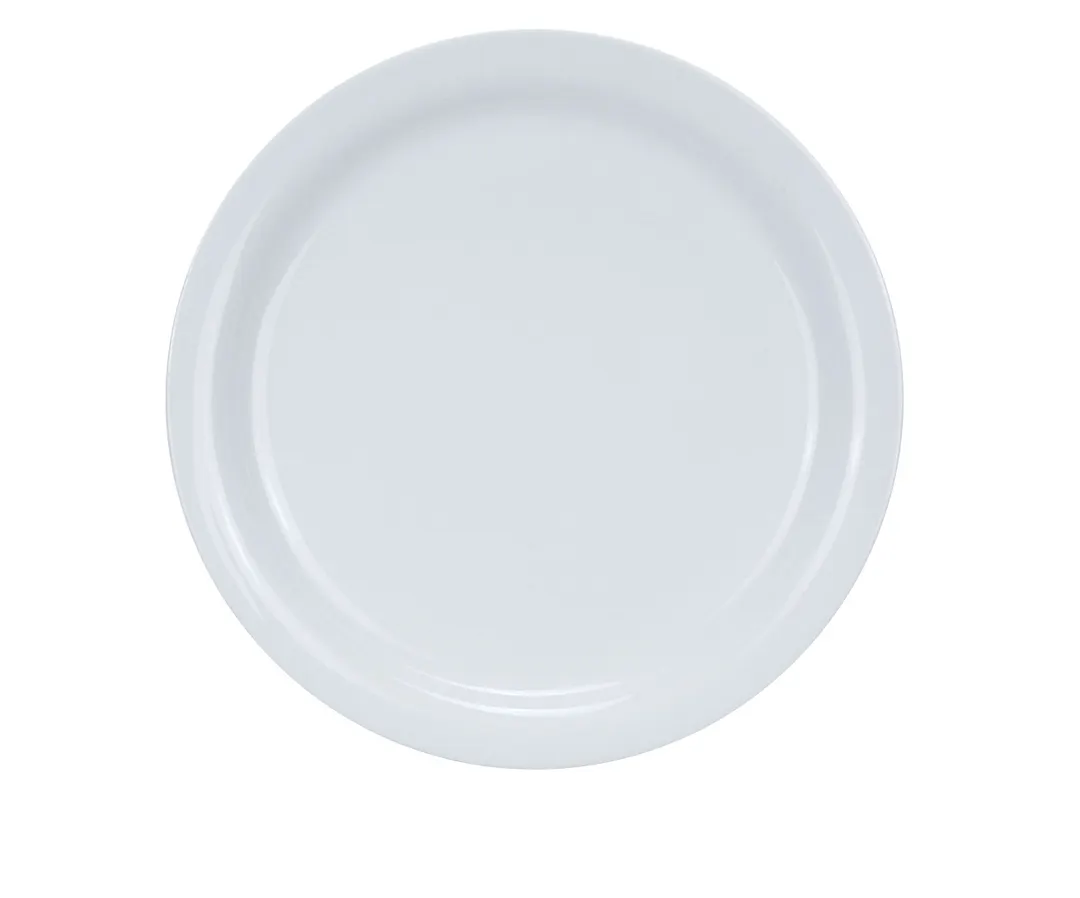 Yanco MA-9 Plate, 9.5" Round Porcelain, White, Narrow Rim, Dishwasher/Oven/Microwave Safe - Dozen