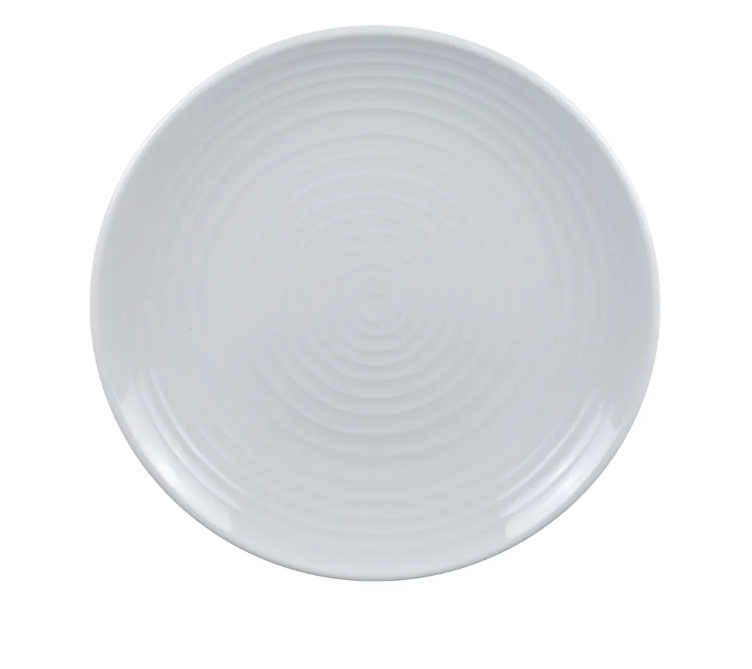Yanco MD-107 Milando Round Plastic Plate, 7" Diameter, White Melamine, Dishwasher Safe - Dozen