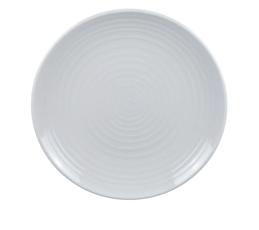 Yanco MD-110 Milando Round Plate, 9-1/2" Diameter, White Melamine, Dishwasher Safe - Dozen