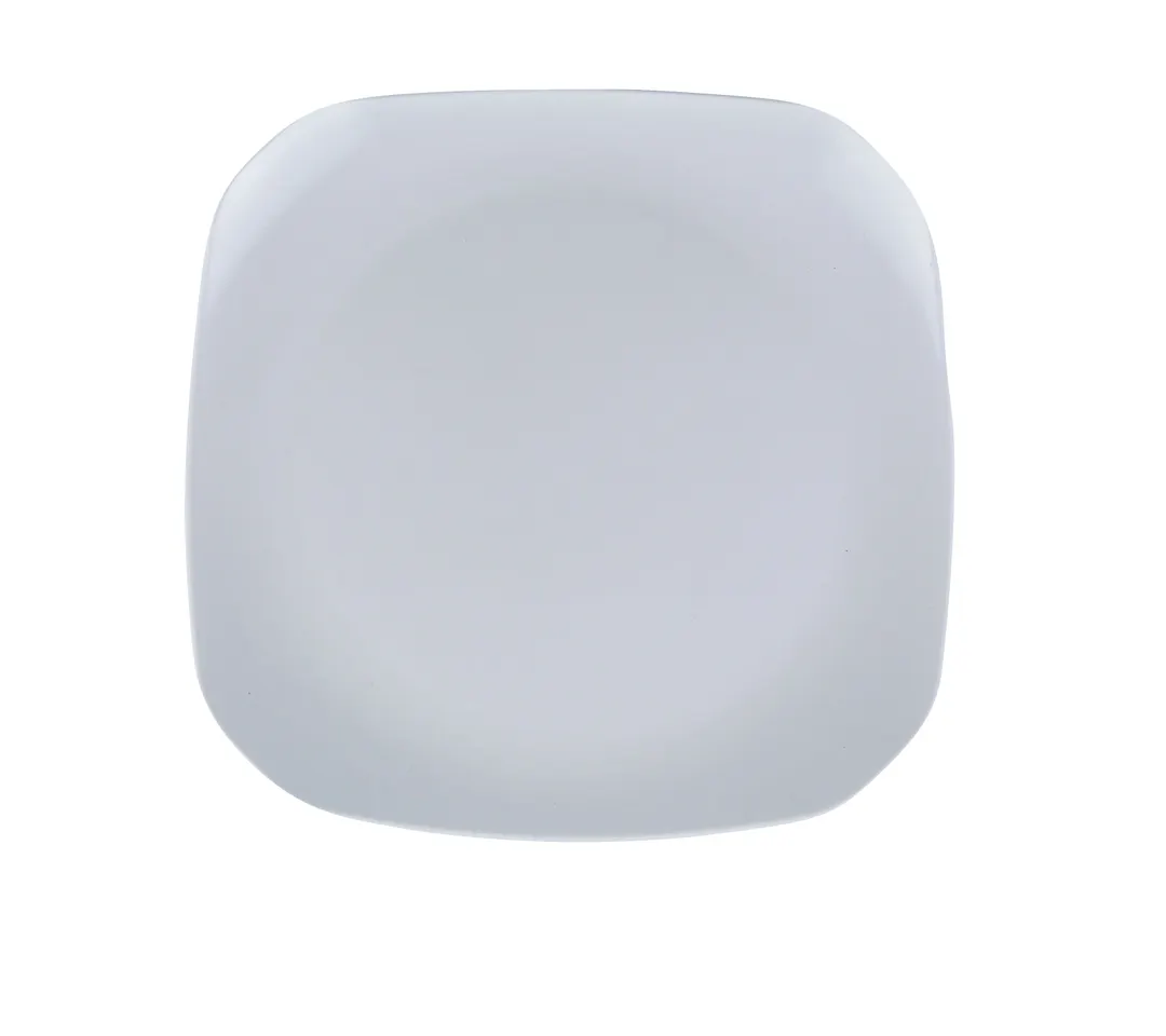 Yanco MD-410 Milando Square Plate, 9-1/2" x 9-1/2" White Melamine, Dishwasher Safe - Dozen