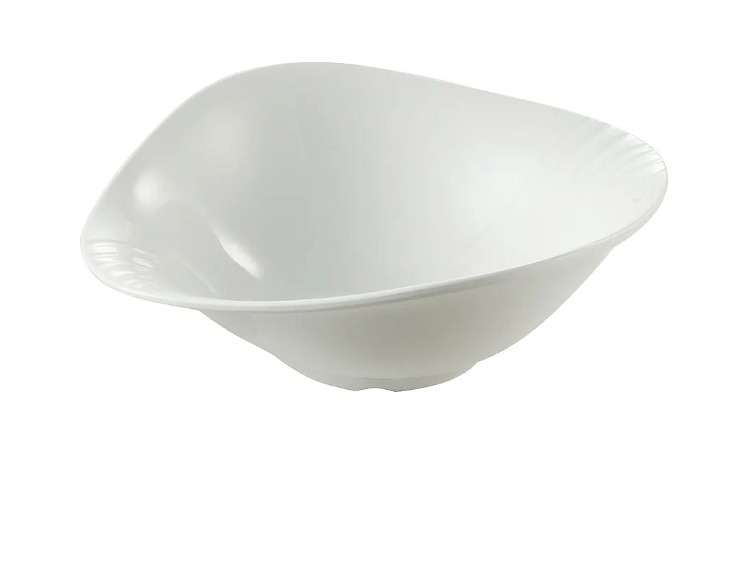 Yanco MD-914 - 120 Oz Triangular Melamine Bowl 14" x 11-3/4" x 4" White 3 Qt - Dozen