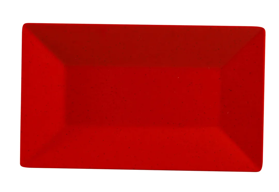 Yanco ME-216 Plastic Plate - 16" x 9-1/2" Rectangular Melamine, Red, Dishwasher Safe - Dozen
