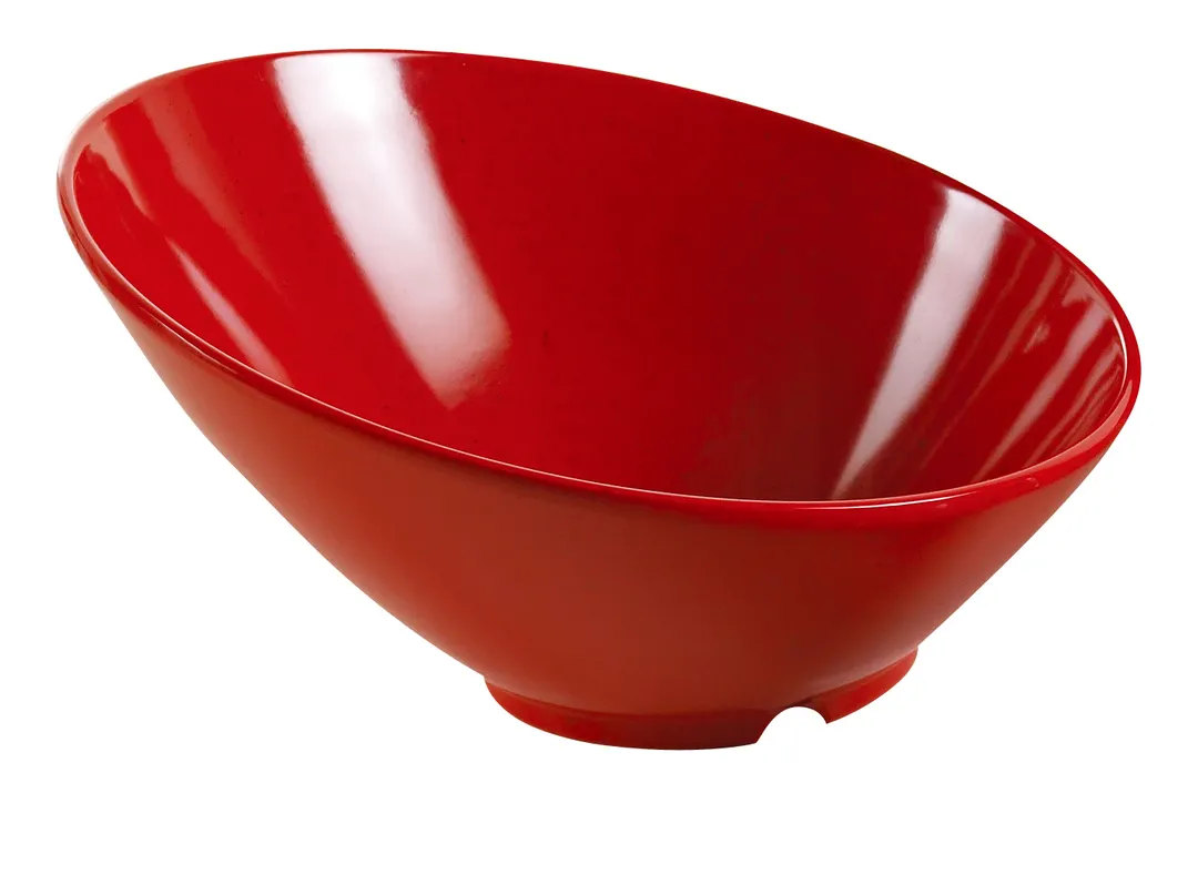 Yanco ME-309 - 24 Oz 9-1/4" Diameter Round Slanted Melamine Bowl, Speckled Red - Dozen