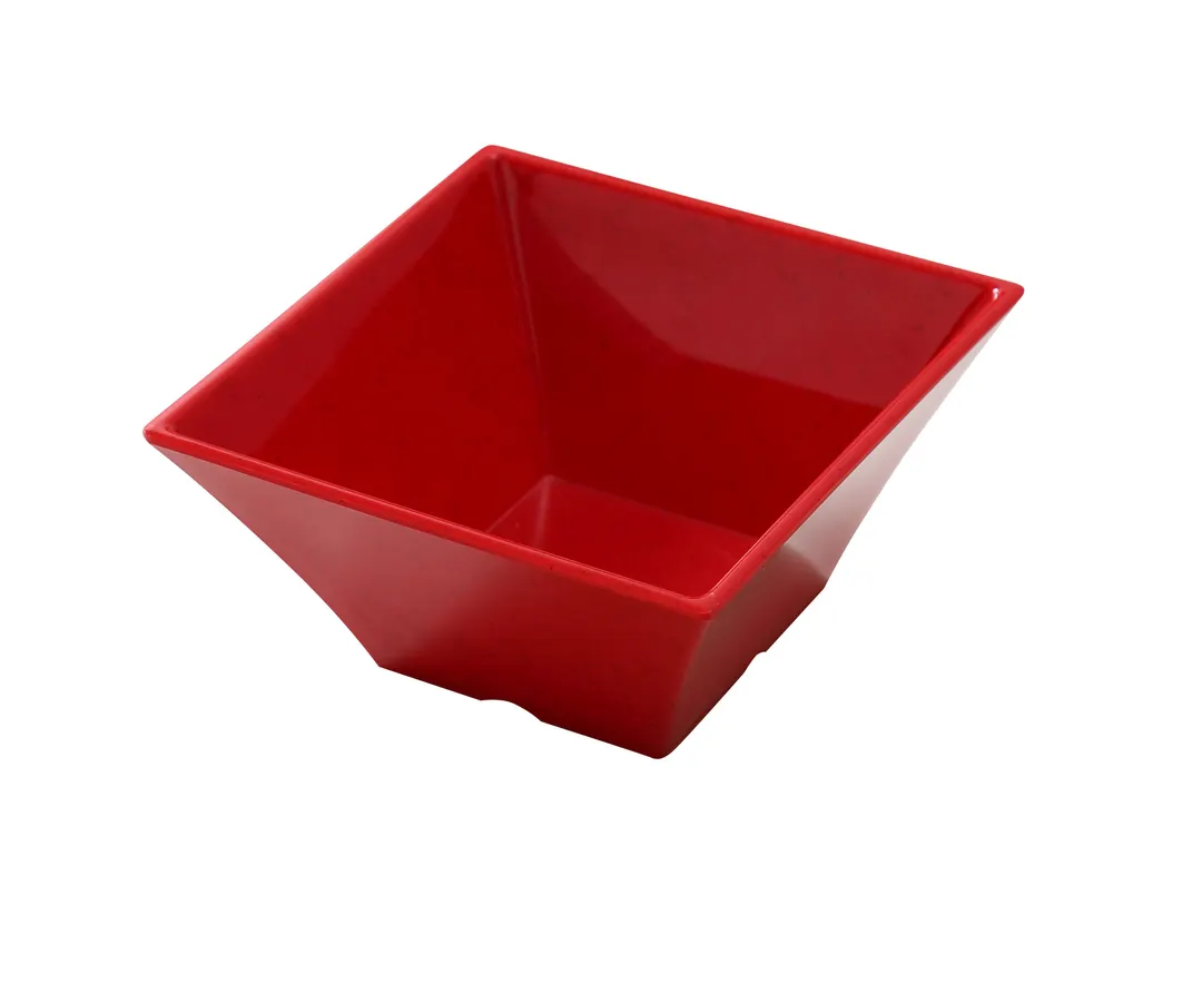 Yanco ME-4106 - 26 oz Square Plastic Bowl, 6" x 3" Melamine, Speckled Red, Dishwasher Safe - Dozen