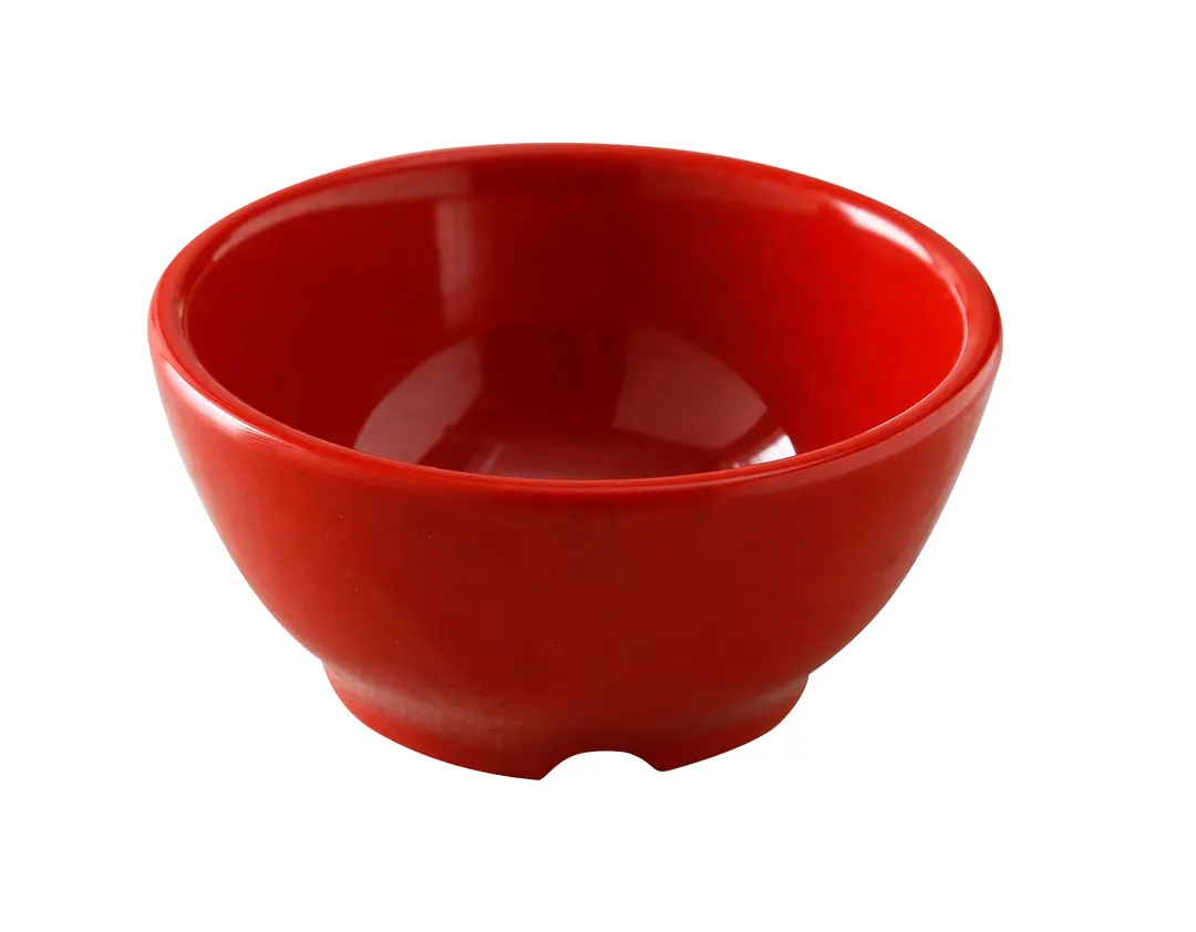 Yanco ME-505 - 14 Oz Round Melamine Bowl, 5" Dia x 2-1/2" H, Speckled Red, Dishwasher Safe - Dozen