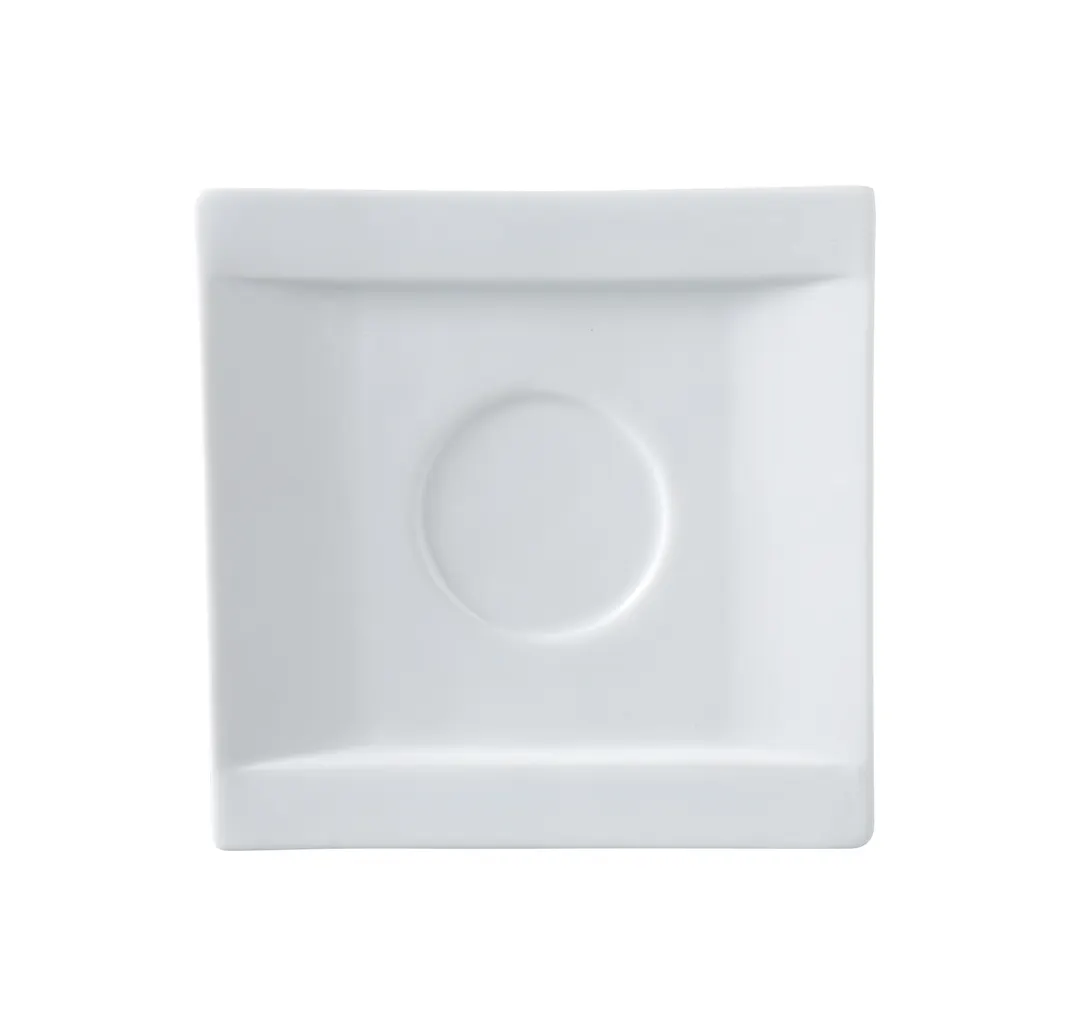 Yanco ML-002 Square Saucer 5.5" x 5.5" White Porcelain Dishwasher/Oven/Microwave Safe - Dozen