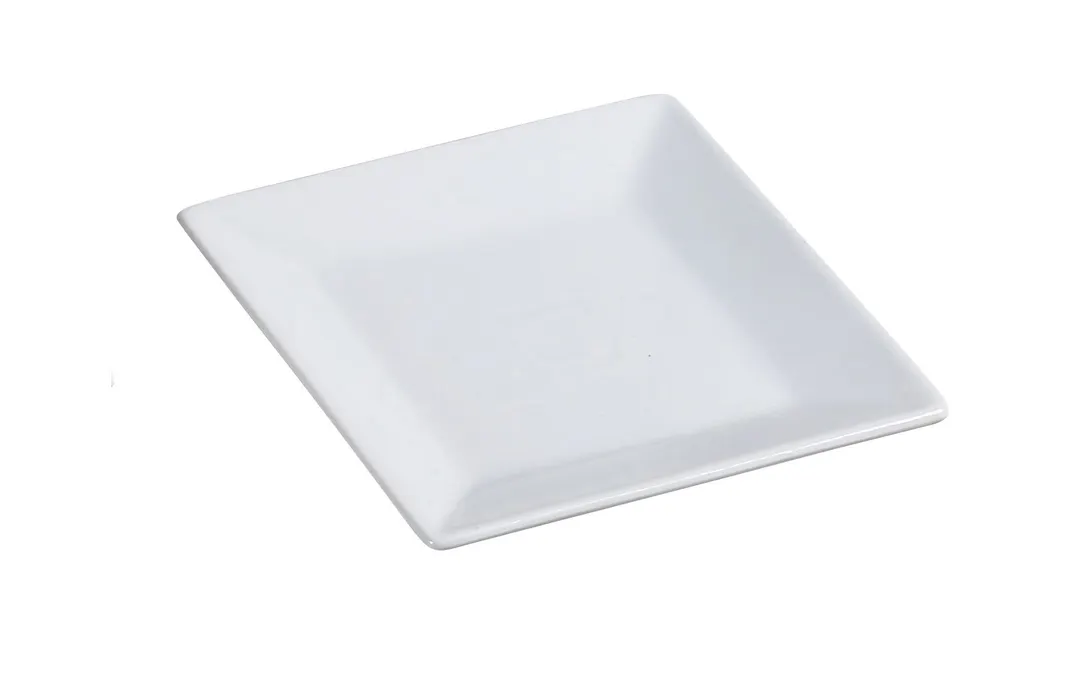 Yanco ML-106 Square Plate, 6" x 6", Super White Porcelain, Dishwasher Oven Microwave Safe - Dozen