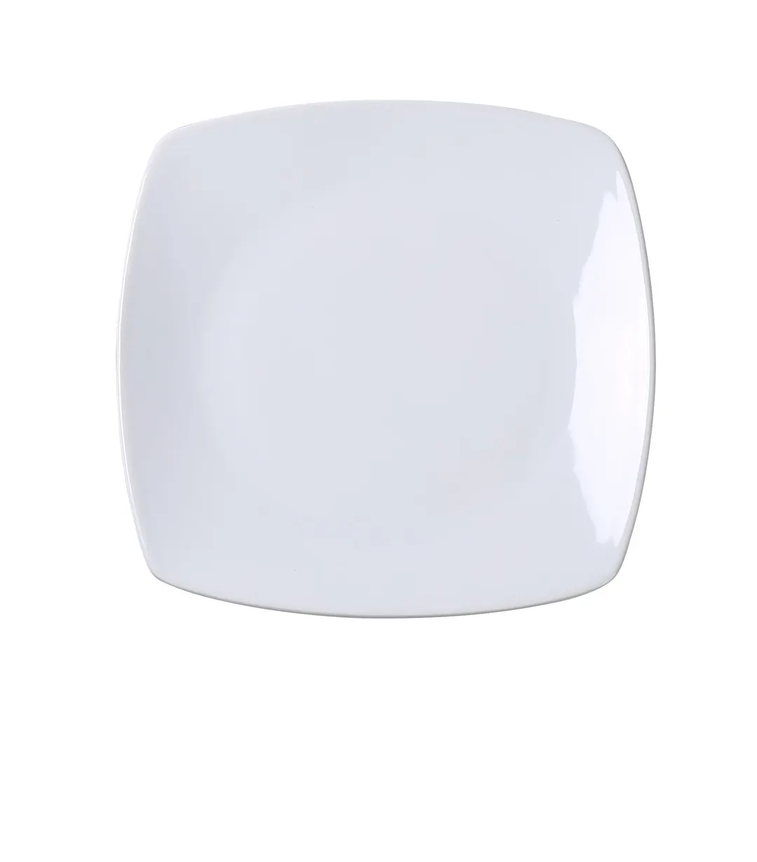 Yanco ML-2108 - White Porcelain Square Plate Rounded Corners, 8" x 8", Dishwasher Safe - Dozen