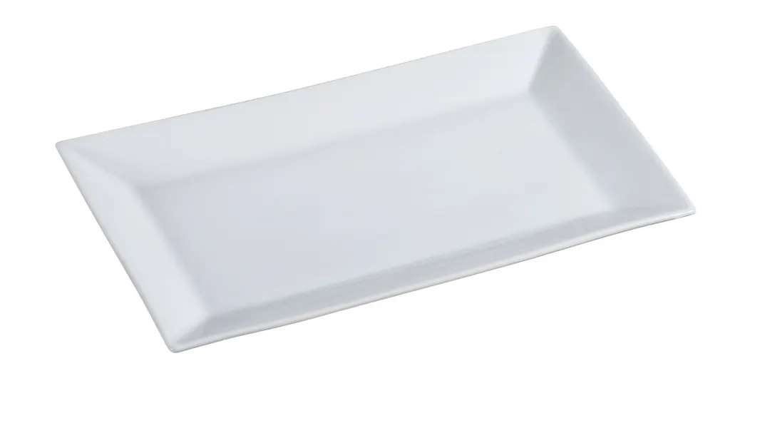 Yanco ML-216 Mainland Plate – 16" x 9-1/2" Rectangular Porcelain White, Dishwasher Oven Safe