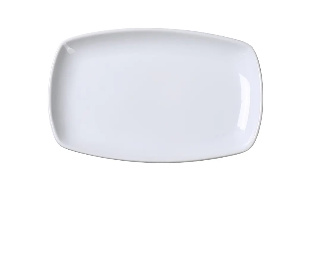 Yanco ML-2210 White Porcelain Rectangular Plate, 9-3/4" L x 6-1/4" W x 1" Dishwasher Safe - Dozen
