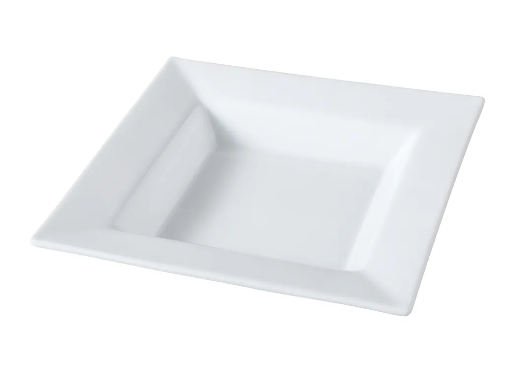 Yanco ML-310 - 18 Ounce Square Pasta Bowl, 10" White Porcelain, Dishwasher Safe - Dozen