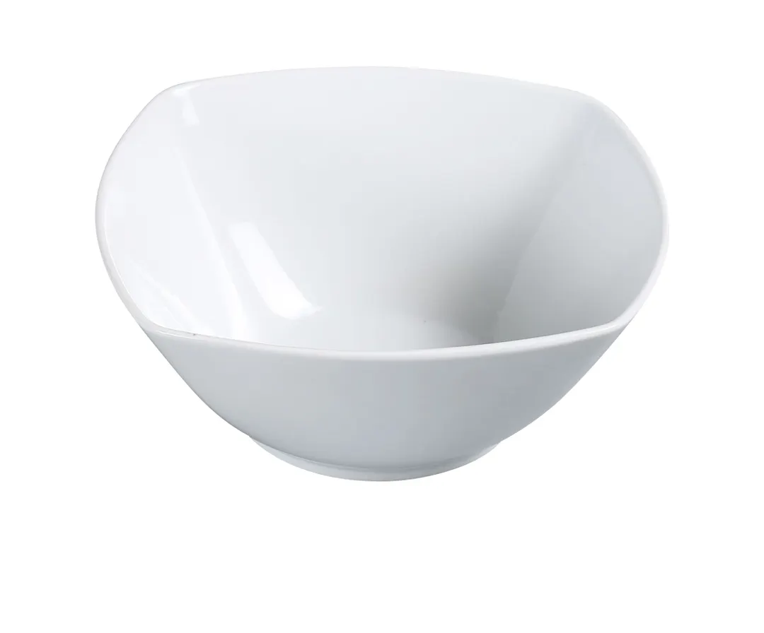 Yanco ML-405 - 12 oz Square Salad Bowl, 5-1/4" × 5-1/4" Porcelain, White, Microwave Safe - Dozen