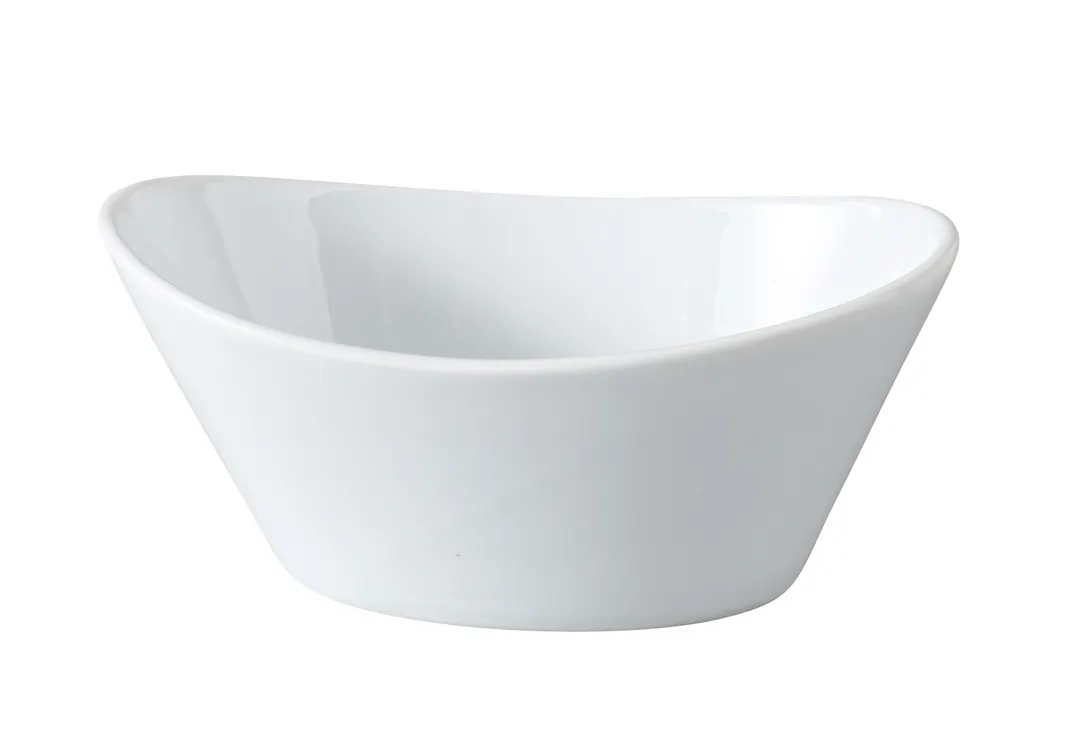 Yanco ML-705 Fruit Bowl, Oval 6-1/2 Oz White Porcelain, 5-1/2" L x 3-1/4" W x 2" H - Dozen
