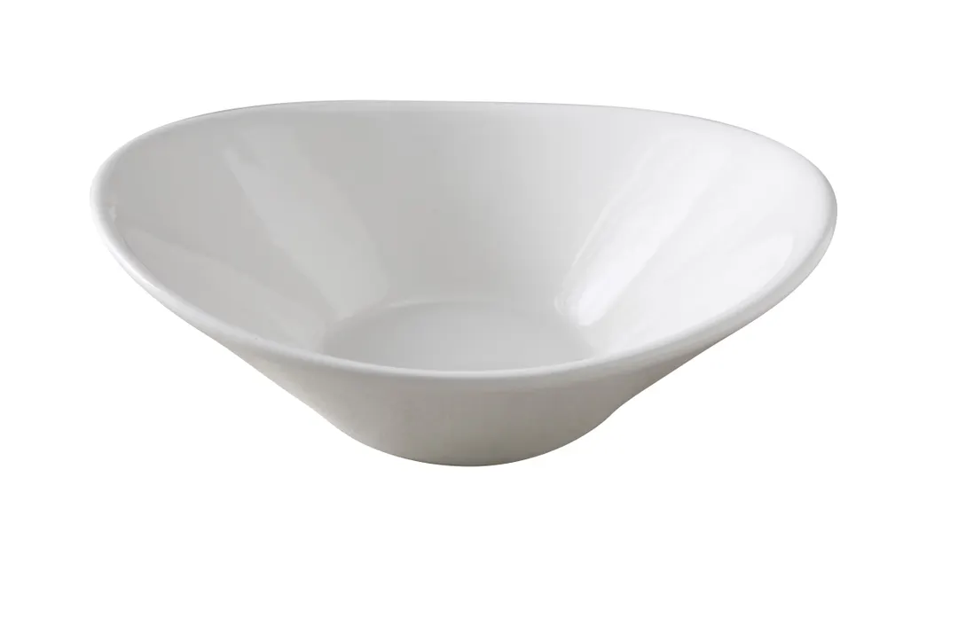 Yanco ML-709 - 22 Oz Oval Salad Bowl 9" x 7-1/4" x 2-1/2" White Porcelain Microwave Safe - Dozen