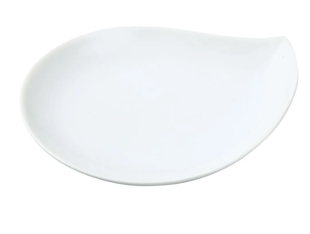 Yanco ML-806 - 5-3/4" White Porcelain Leaf‑Shape Plate, Dishwasher Oven Microwave Safe - Dozen