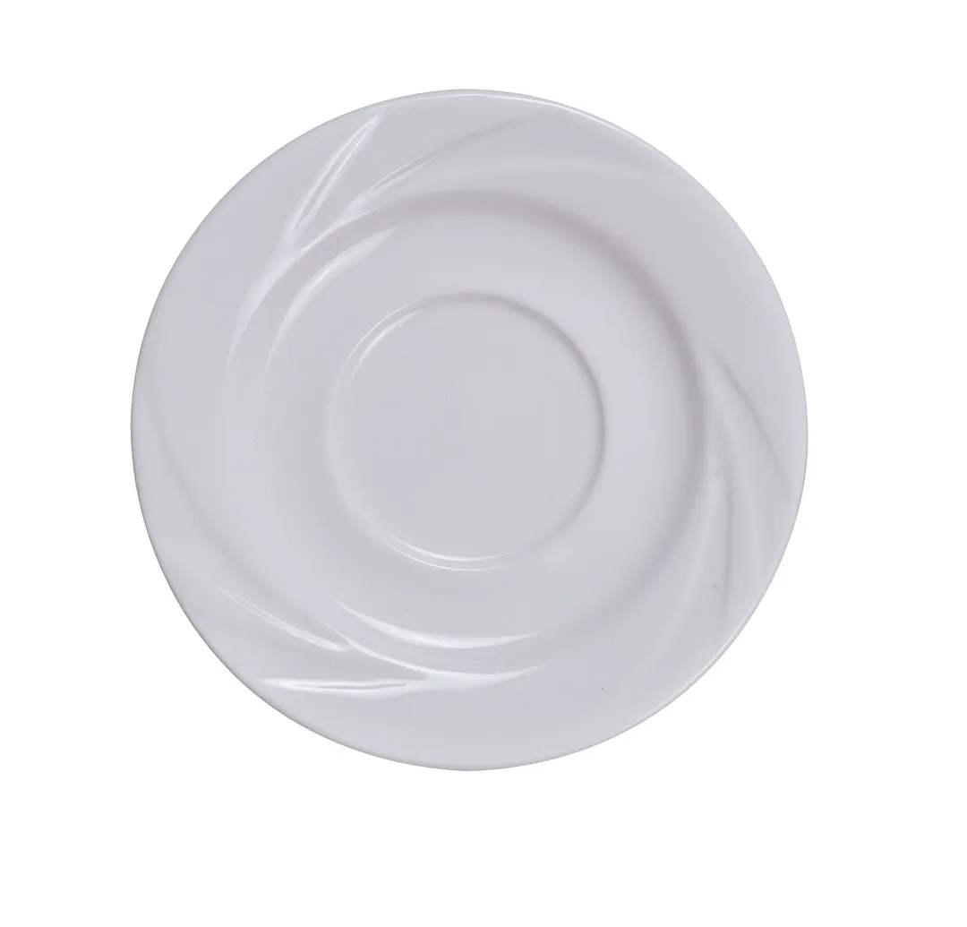 Yanco MM-2 Round Porcelain Saucer, 5.5" Diameter, Bone White, Dishwasher & Microwave Safe - Dozen