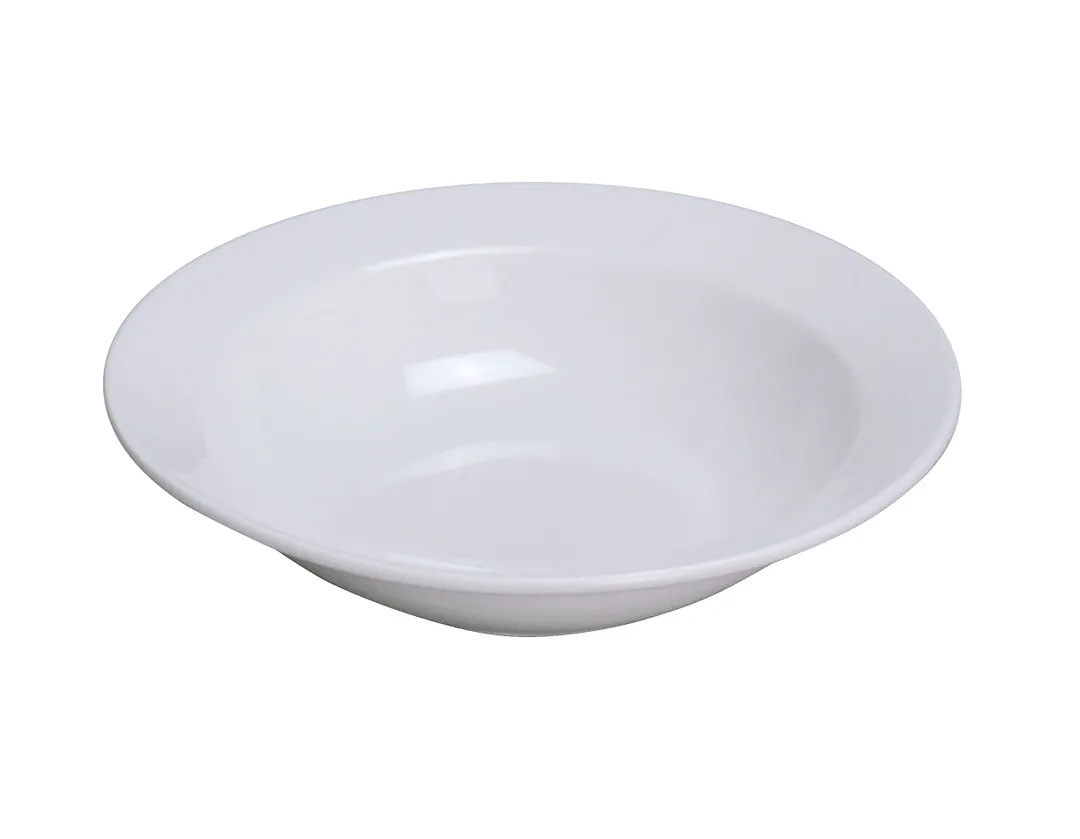 Yanco MM-32 - Miami Fruit Bowl, 4" Round Porcelain, Bone White, Embossed, 3.5 oz - Dozen