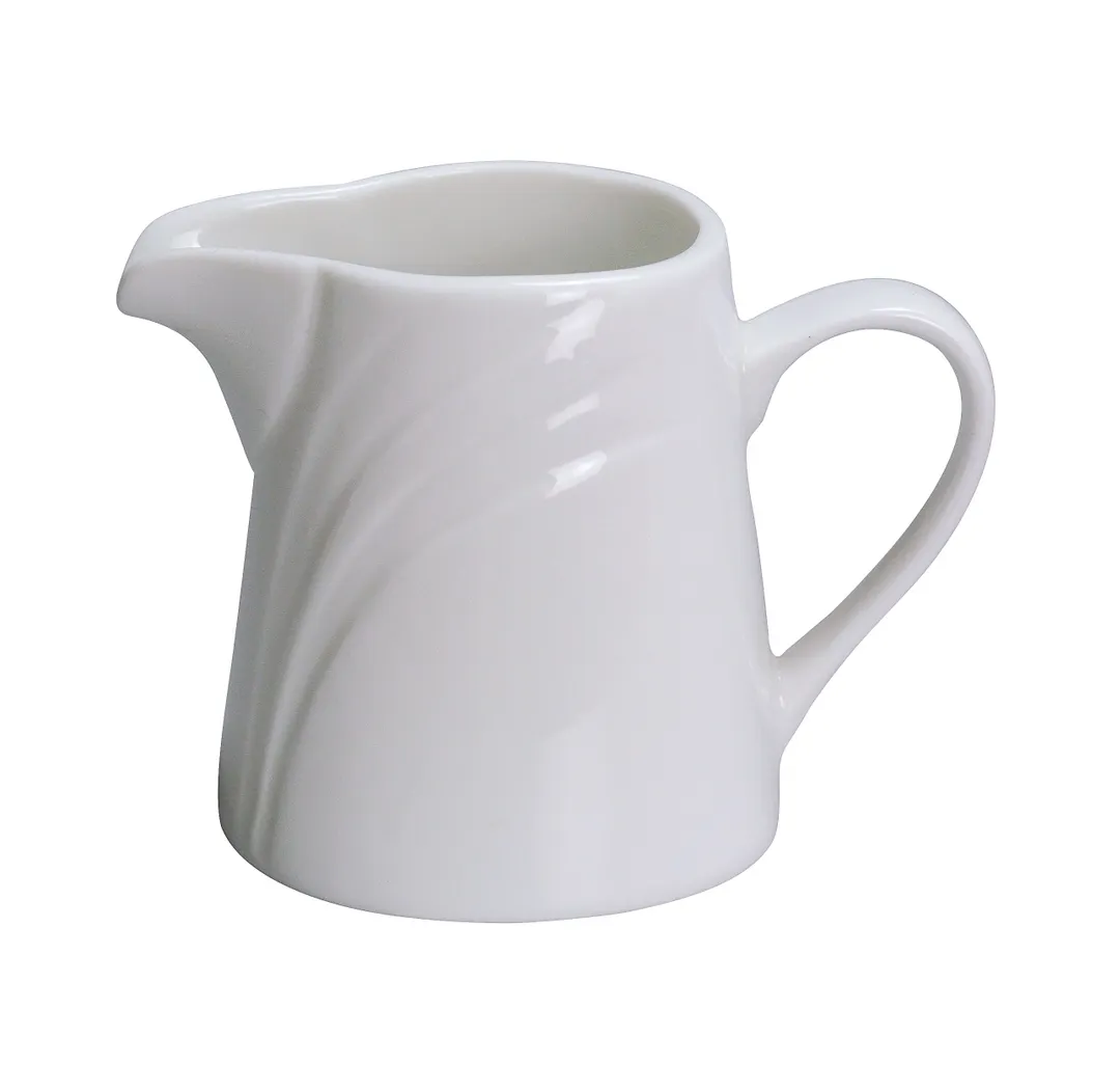 Yanco MM-PC - Miami Creamer Pitcher 6 Oz Porcelain White Handle Dishwasher/Oven/MW Safe - Dozen