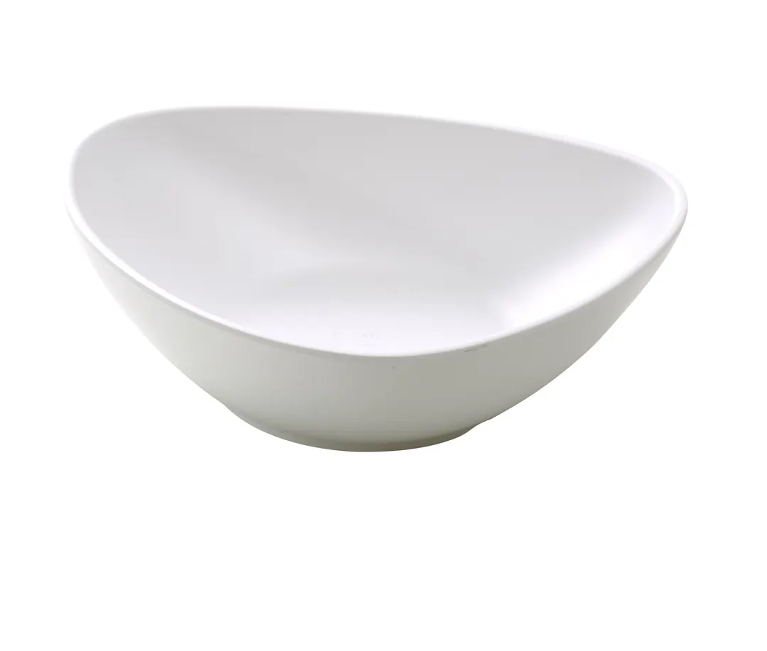 Yanco MO-209 - Triangular Soup Plate, 36 oz (1 Qt), 9" L x 7" W x 2.5" H, White Melamine - Dozen