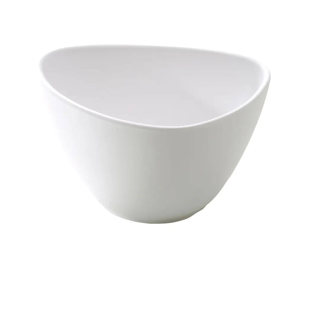 Yanco MO-306 - 16 Oz Triangular White Melamine Bowl, 5-1/2" L x 4" W x 3" H - Dozen