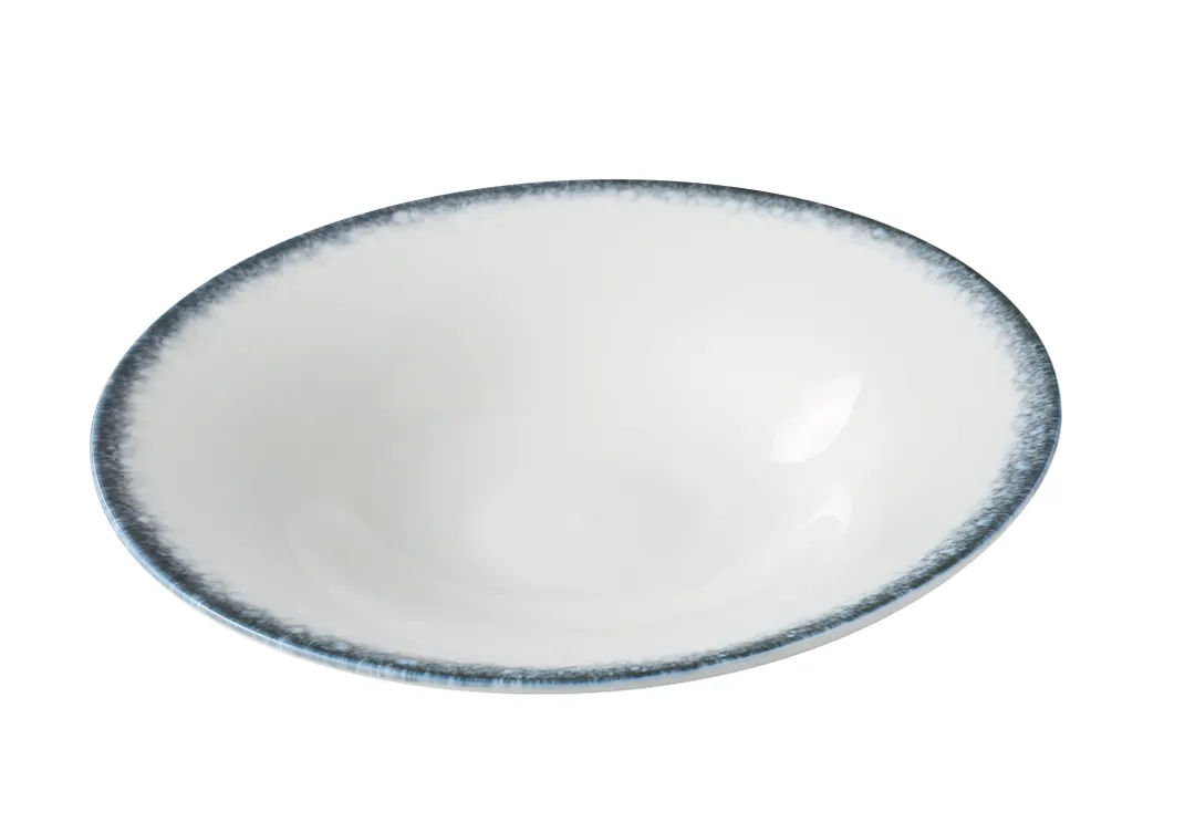 Yanco MR-412 - Salad Plate, 30 oz, 11 3/4" Dia x 2 3/8" H, White/Blue China, Safe - Dozen