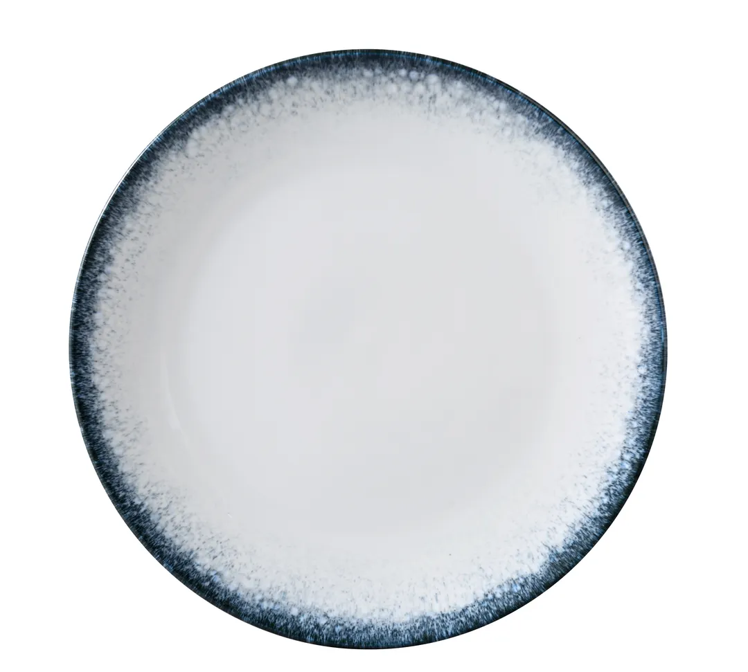 Yanco MR-711 Mars Plate, 11 1/4" Dia x 1 1/8" H, White/Blue China, DW/MW Safe, Coupe Rim - Dozen