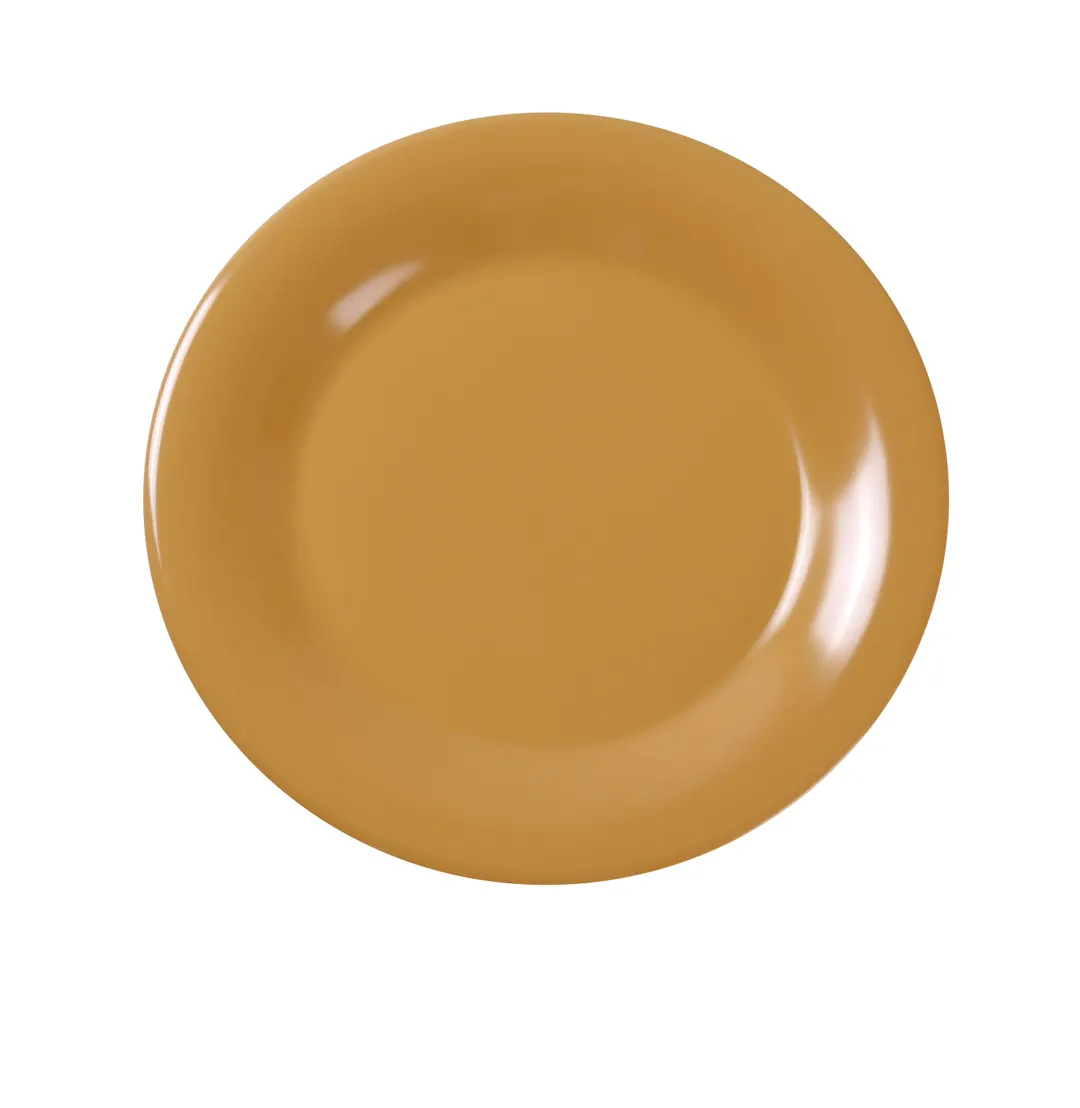 Yanco MS-009YL - 9" Round Wide‑Rim Melamine Plate, Yellow Heavy‑Duty, NSF, Dishwasher Safe - Dozen