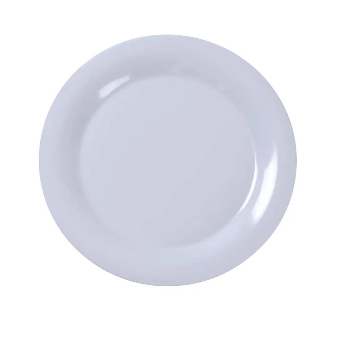 Yanco MS-010WT - 10.5" Round Wide Rim Melamine Plate, White, Dishwasher Safe, NSF - Dozen