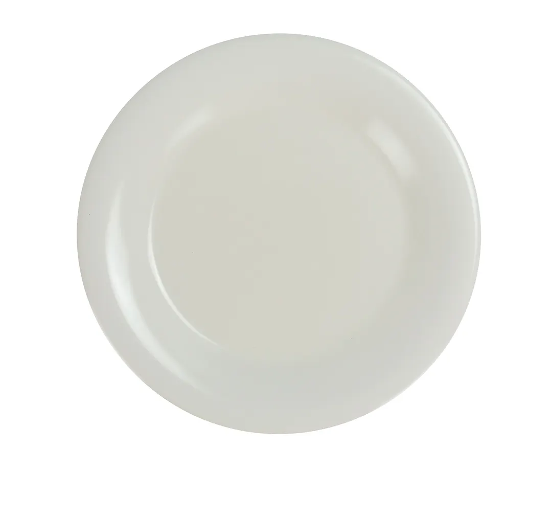 Yanco MS-012IV - 12"-13" Ivory Round Wide Rim Melamine Plate, Heavy Duty, Dishwasher Safe - Dozen