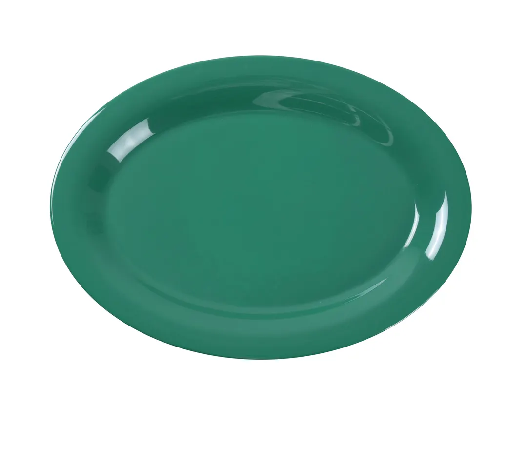 Yanco MS-209GR Oval Platter 9½" L x 7¼" W Green Melamine Heavy Duty NSF Dishwasher Safe - Dozen
