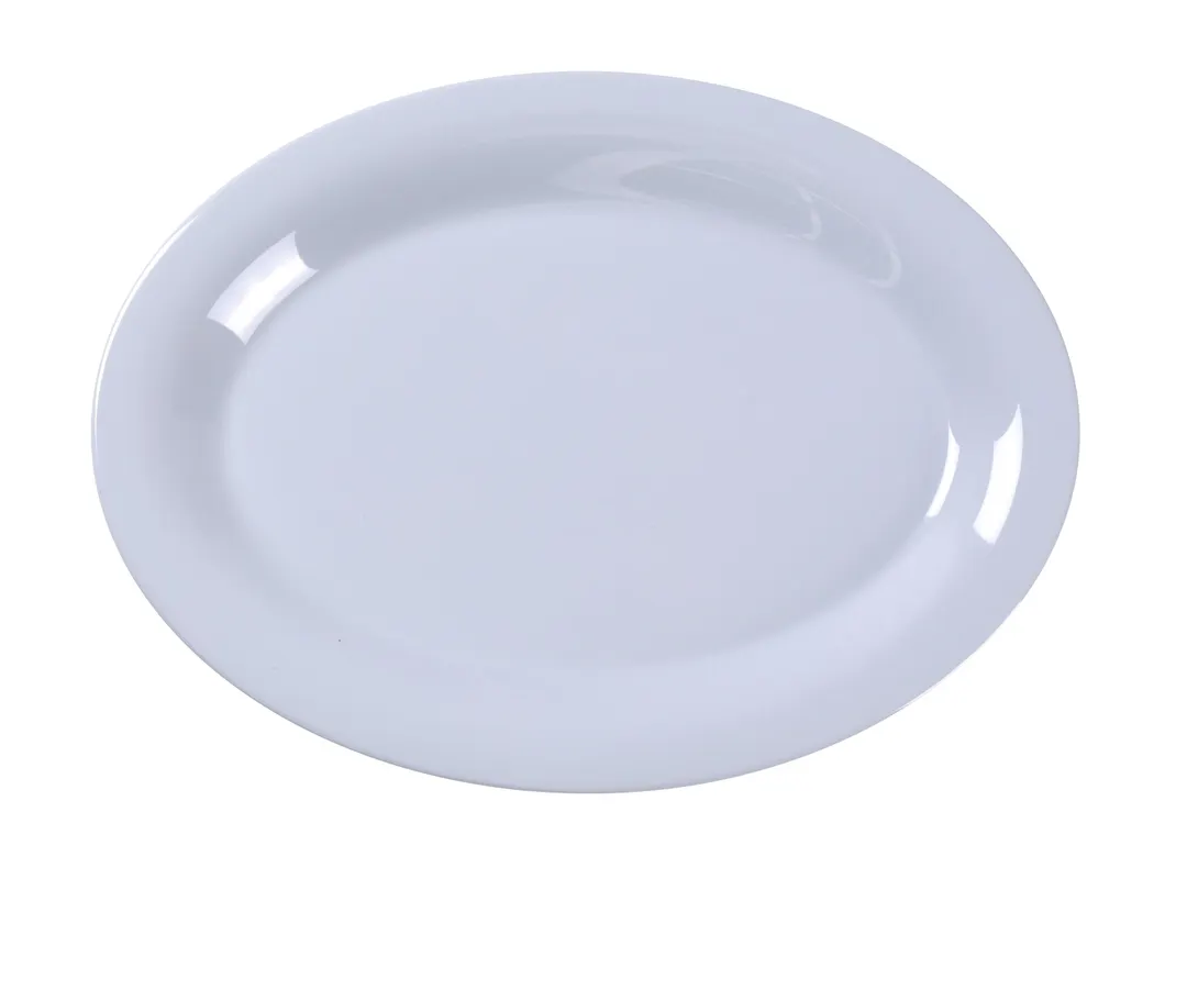 Yanco MS-209WT Milestone Oval Platter 9.5" x 7.25" White Melamine Dishwasher Safe NSF - Dozen