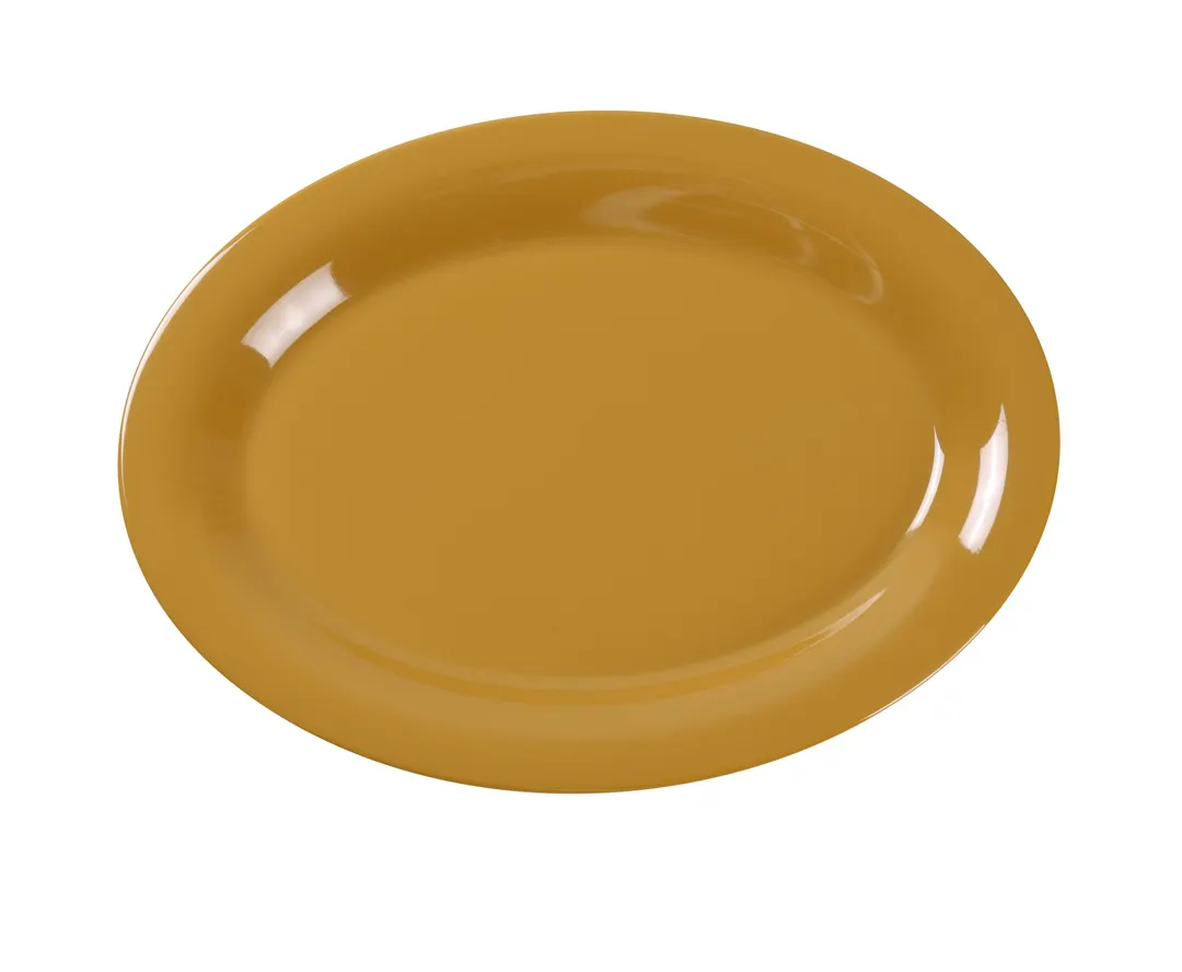 Yanco MS-209YL Oval Platter, 9½" L x 7¼" W, Heavy‑Duty Melamine, Yellow Dishwasher Safe, NSF - Dozen