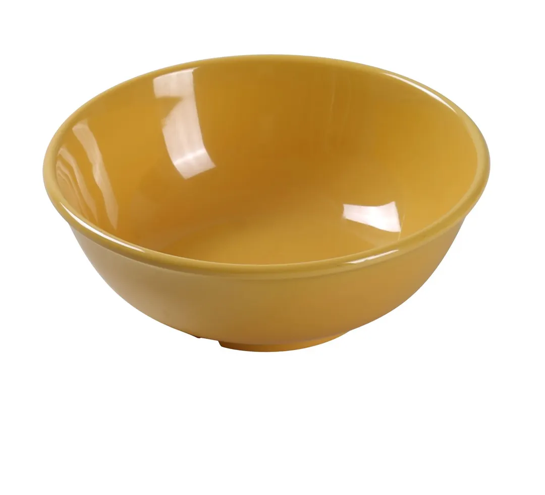 Yanco MS-5807YL Salad Bowl, 7-1/2" Dia x 2-3/4" H, 24 oz, Yellow Melamine, Dishwasher Safe - Dozen
